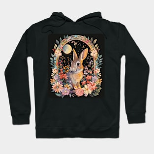 Bunny Lovers Botanical Spring Flowers Rabbit Woodland Forest Hoodie